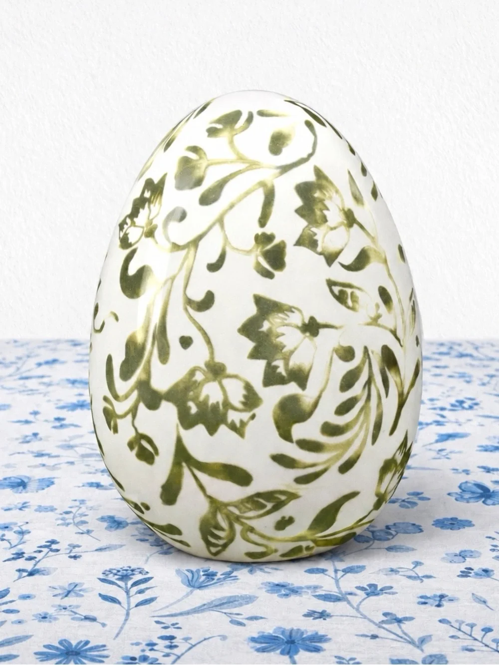 Target Spring Green & White Floral Painted Ceramic Easter Egg Decoration